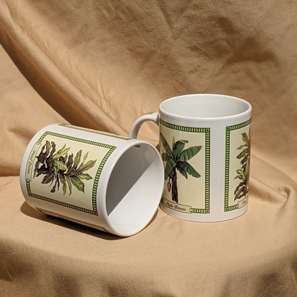 Tropical foliage mugs from Hilo Hattie